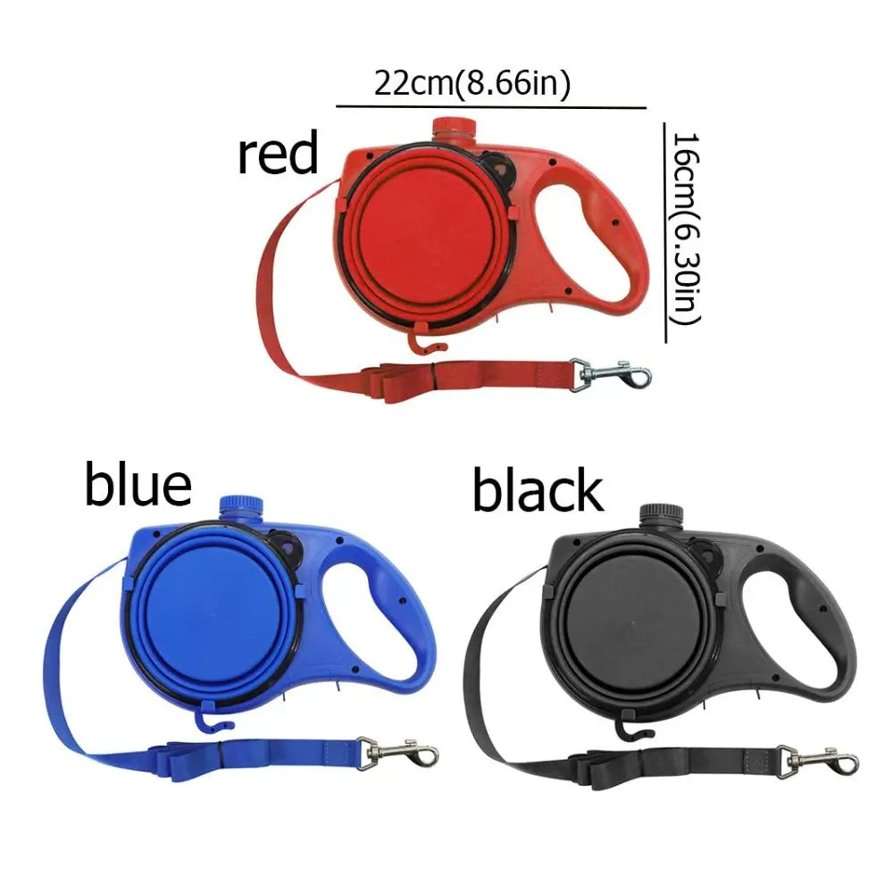 Detachable Retractable Dog Leash Builtin Water Bottle with Water Bowl ...